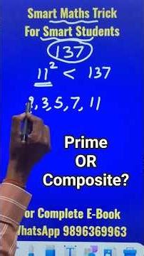 Is 137 Prime? Check Smartly in 5 Seconds ⌚️⌚️ Only 1% Know this Trick #youtubeshorts #prime #tricks