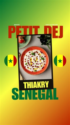 Emrys ♏ on Instagram: "Challenge 1 jour, 1 pays 🌍🍽️ Jour 08 - Sénégal 🇸🇳 Petit Déjeuner : Thiakry INGRÉDIENTS : * 35 g de couscous de mil (ou à défaut semoule de blé fin). * 340 g de skyr nature * 10 g de sucre roux * 17 g de noix de coco râpée * 1 cuil. à café de fleur d’oranger RECETTE : 1. Verser le couscous de mil dans un bol. 2. Ajouter l’eau chaude (couvrir complètement le couscous) couvrir, laisser gonfler 10 minutes (jusqu’à ce qu’il ait absorbé toute l’eau) 3. Quand le couscous est 