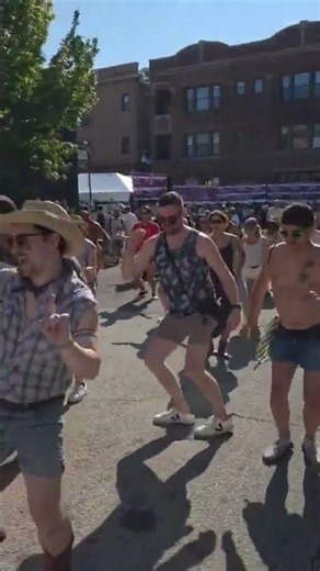 Getting the crowd up and dancing at Northalsted Market Days Chicago