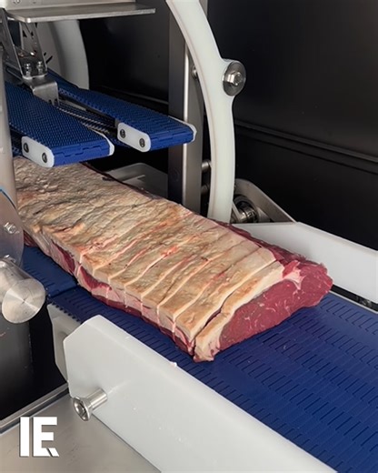 This automated slicer delivers uniform cuts of beef with precision and efficiency, perfect for food processing industries. What do you think of this technology? 📹: countryvalleyfoods / IG | Well Done Stuff