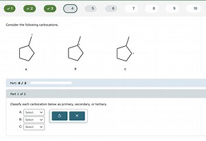 Consider the following carbocations.Classify each carbocation... | Filo