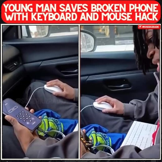 Young man controls broken Android phone with a mouse and keyboard 😨 Did y’all know this was possible ⁉️⬇️ #android #innovative #lifehack | soseriuzradio