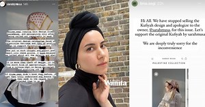 Ciplak Kufiyah Scarf Palest4n Rekaan Sarah Musa, Pemilik Lima Segi Minta Maaf