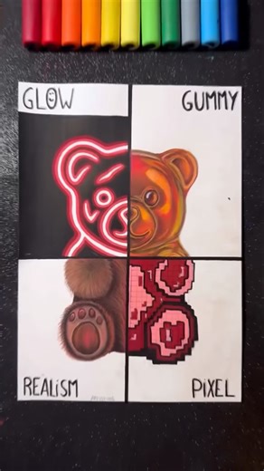 Exploring bear art with different drawing techniques