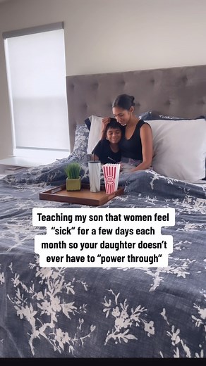 Payal|Content Creator on Instagram: "Biting the dust one reel at a time. For a few days every month, us ladies need a little extra love. And someday, depending on who he chooses as a partner, they may as well. 🔴 Disclaimer: he’s 7 so I explain it to him in very simple terms for now. Women have different body parts, and that’s why after a girl gets a little older, she gets “sick” and suffers from discomfort for a few days each month. @hangry_desai thanks for teaching him this one by example❤️🥰 