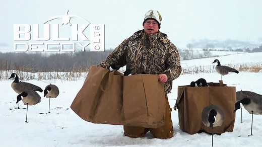INSTOCK: Bulk Decoy Club 6-SLOT FULLBODY GOOSE BAGS just $29.99 each with FREE SHIPPING and NO TAX (in the USA). https://bulkdecoyclub.com/collections/frontpage/products/6-slot-fullbody-decoy-bag . Spending large chunks of change on decoy bags is not the Bulk Decoy Club way! A decoy bag for $70 bucks? No thanks. This is the cheapest 6-slot decoy bag you'll ever find! These bags are literally being manufactured by a company that makes spendy bags for several big name decoy brands. Same quality ma