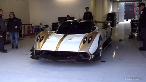 Pagani Huayra R EVO Long Tail Start Up Warm Up and Testing at Monza with V12 Engine Sound