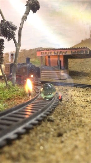 TRAIN HIT FIRE GLASS BALL 💥 👽