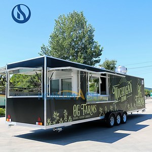 [Hot Item] Commercial Custom Mobile Trailer Pizza Ice Cream Cart 33FT Fully Equipped Food Truck for Sale
