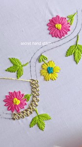 ✨Amazing hand embrodiery trendy borderline so pretty design 😍🪡 | Secret Hand Stitch