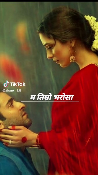 Romantic Rainy Day Moments in a Red Saree