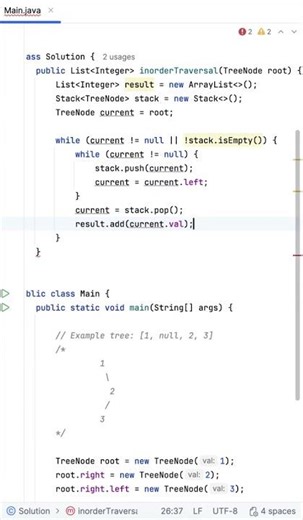 Binary Tree Inorder Traversal #coding #developer #skills #programming #java