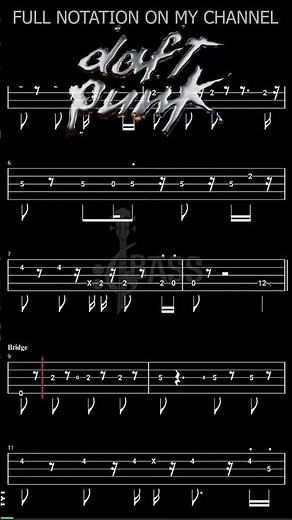 Get Lucky 𝄢 Daft Punk #basstabs