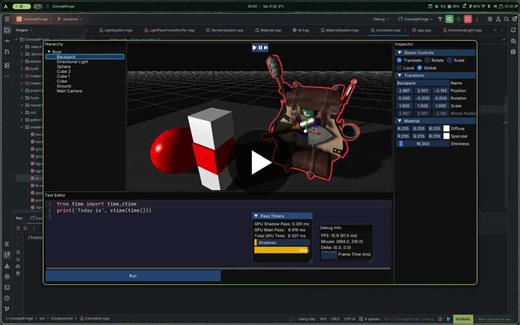 Building ConceptForge: Custom Real-Time Game Engine in C++ with OpenGL | Kshitij Aucharmal posted on the topic | LinkedIn