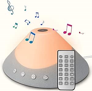 White Noise Machine - Sound Machine with Remote Control, 2-in-1 Baby Soother Sound Machine Night Light, 12 HiFi Sounds, Upgraded Light, Noise Machine for Sleeping Aid Machine