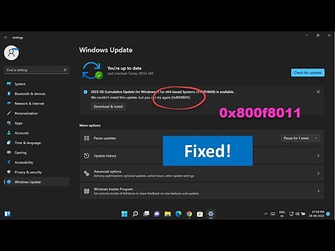 Fix Windows Update Error 0x800f8011
