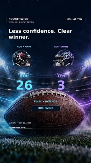 Texans vs Titans: Lower Confidence, 26–3 Win | NFL Week 5