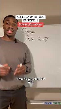 Ep.11- Solving two-step equations in maths #maths #algebra #algebrawithfaze #education