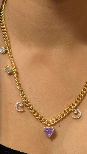 Beautiful charm necklace with pretty studds Price 1450