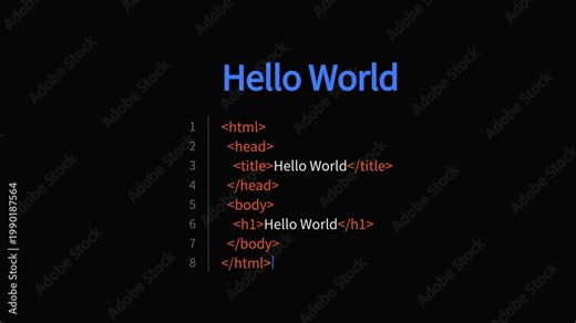 Visual Representation of Fundamental HTML Structure for Displaying Initial Web Page Content in a Programming Environment