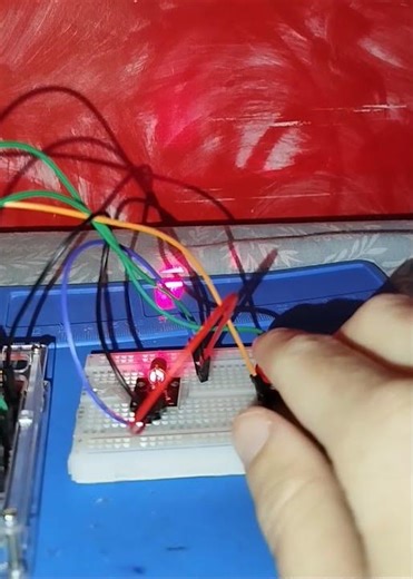 control laser (ky -008) using button #arduino #reels #shorts #breadboard #arduinoproject
