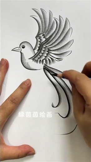 簡單幾筆畫飛鳥 希望努力的我們都能大鵬展翅，前程錦繡，大吉大利，幸福安康。 #真實生活分享計劃 #鳥的簡單畫法 #零基礎學畫畫 #簡筆畫 #炭筆畫