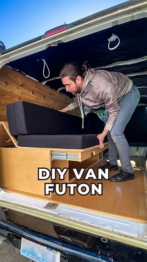 Custom Campervan Builds & Conversions | Car Camper Kits on Instagram: "Ever seen a kit like this? 😎 The Frontier Futon is the ideal modular solution for a convertible bed/couch in your van conversion! Curious if it includes a mattress? You bet it does! 😄 Worried about the wheel well? No stress, it’s designed to fit like a glove in most cargo vans 🙌 Say goodbye to the search for the ultimate couch-to-bed combo 👌 We’ll ship one of these straight to your doorstep &#x