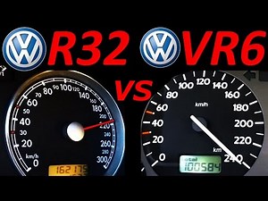VW Golf 3 VR6 vs VW Golf 4 R32 - 0-200 Km/h Acceleration Autobahn compare
