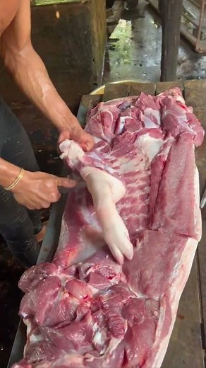 Professional Pork Butcher Skills | Clean Cutting Technique in Market