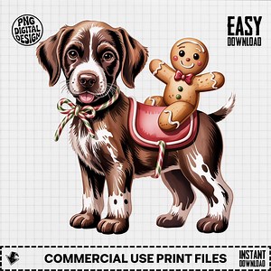 Hund Digital Clip Art, Welpe Png, Weihnachtshund, Lebkuchenmann Clipart, Haustier Png, Sublimationsdesigns, digitaler Download, Deutsch Kurzhaar - Etsy.de