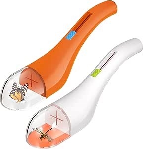 Jahy2Tech 2 Pack Bug Catcher Bug Catching Tool for Kids & Adults,Humane Bug Grabber Contactless Quick Release Insect Catcher Trap for Butterflies Grasshoppers Spiders Ants Ladybugs (White+Orange)