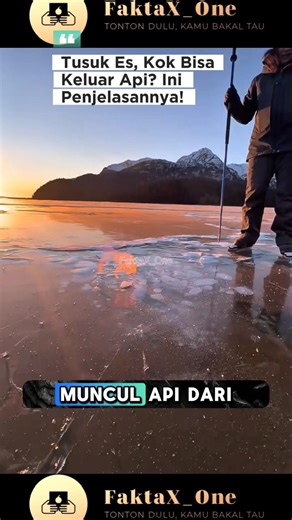 Fenomena Api di Atas Danau Beku yang Mengejutkan🤔❓ #FaktaSains #Methane #FenomenaAlam