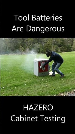 Lithium Battery Cabinet On Fire! #Hazero