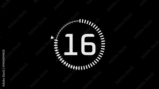 Modern 20 Second Countdown Timer Animation with Progress Bar