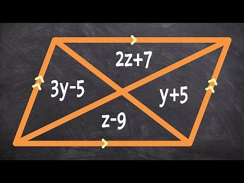 Using the properties of parallelograms to solve for the missing diagonals