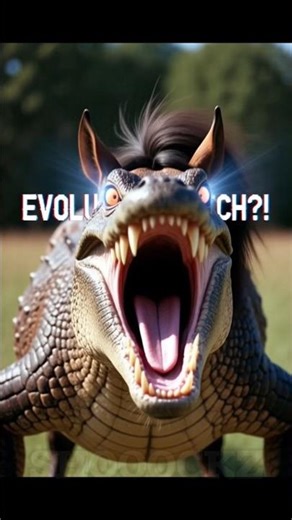 Horse evolving into crocodile-raptor hybrid in 6 seconds…