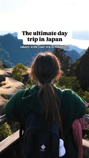 The ultimate day trip in Japan! SAVE this post as you'll want to include Miyajima in your Japan travel plans. Here's a Miyajima itinerary for a day trip from Hiroshima: ✅️ Take the 10-minute ferry ride - feel free to tap your Suica card for the ferry, no problem! ✅️ See the famous Itsukushima Shrine Otorii Gate, one of the "Three Great Views of Japan" ✅️ Have lunch at Cafe Lente with scenic views of the torii gate ✅️ Visit Daishion, a fascinating Buddhist Temple with a cave ✅️ Hike to the top of