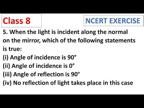 CBSE Class 8 Science Ch 10 Light Mirrors and Lenses Question 5 When the light is incident along the