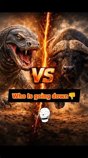 Komodo Dragon vs Buffalo☠️#komododragon #buffalo