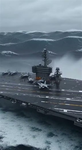 Aircraft Carrier vs. Mega Tsunami Wave! 🌊🚢 #Ocean #storm #cgi #action