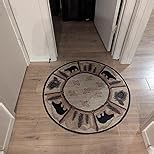 Cabin Bear Round Rugs 4ft for Laundry Room Dining Room Bathroom Circular Wildlife Area Rug Non-Slip Western Bear Indoor Floor Carpet