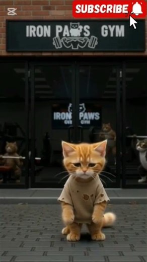 Muscle Cat: The Feline Fighter Who Hit the Gym and Got Ripped! 🐾️❤🐱 #cat #viral #trendingshorts