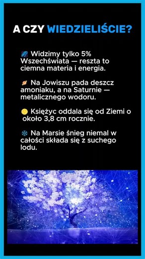 🌌 Widzimy tylko 5% Wszechświata — reszta to ciemna materia i energia.
