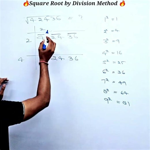 🔥 Square Root by Division Method in 1 Minute | Easy Maths Trick #shorts
