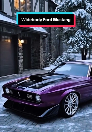 The ultimate custom widebody Mustang build in the snow. #fordmustang #carsoftiktok #classiccars #customcars #widebody