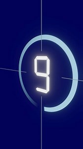 Vertical LCD Countdown Numbers on Blue Background