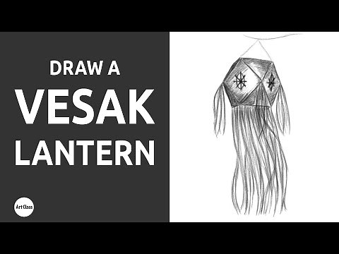 How to Draw a Vesak Lantern