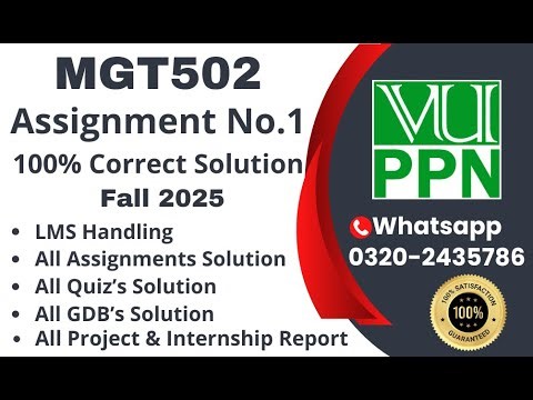 MGT502 Assignment 1 solution fall2025 #mgt502