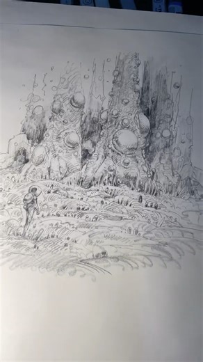 Alien planet sketch! #art #graphite #pencildrawing