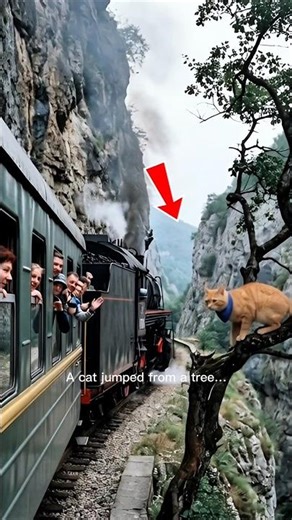 A Cat Jumped Into a Moving Train… Seconds Later It Saved Everyone | AI video #MiracleMoment #cat